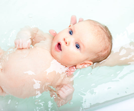 Bathing newborn
