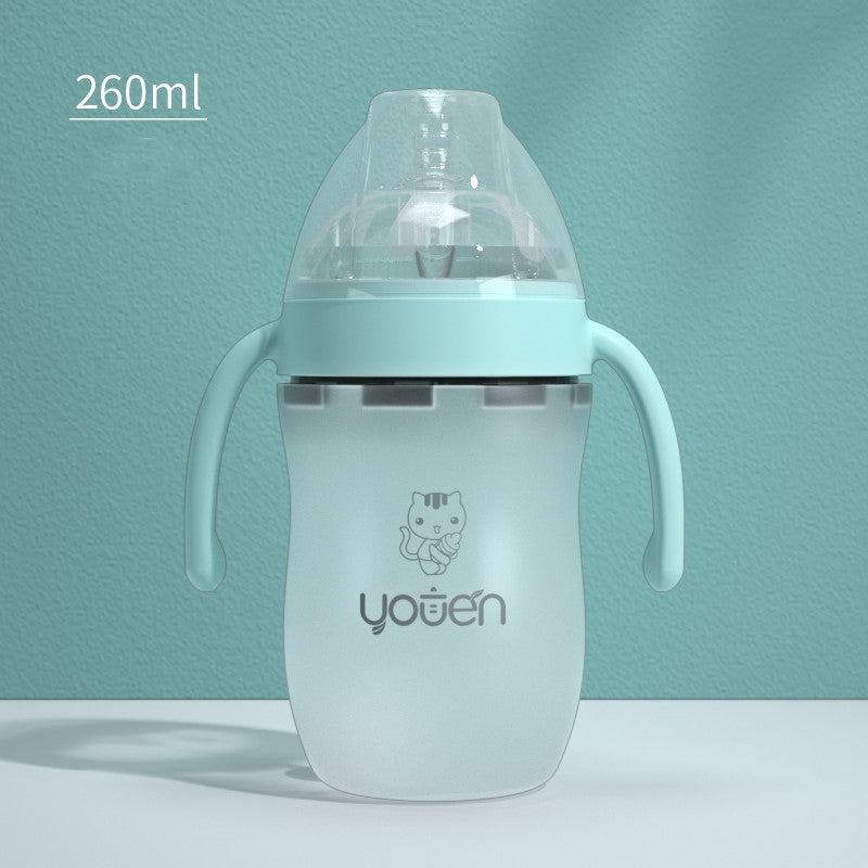 Silicone Soft Anti-Drop Bottle With Straw